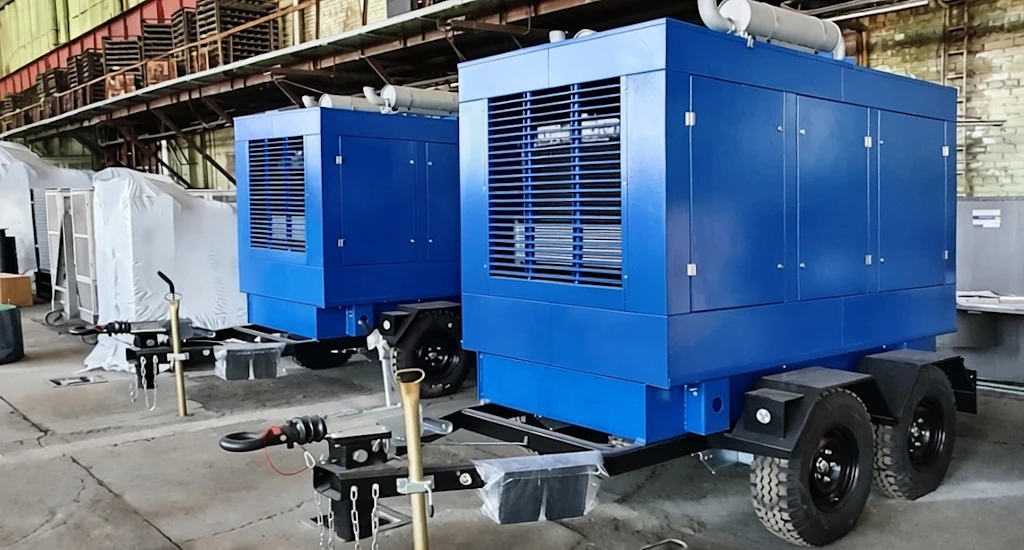 Передвижная электростанция мощность 24 кВт на прицепе под капотом