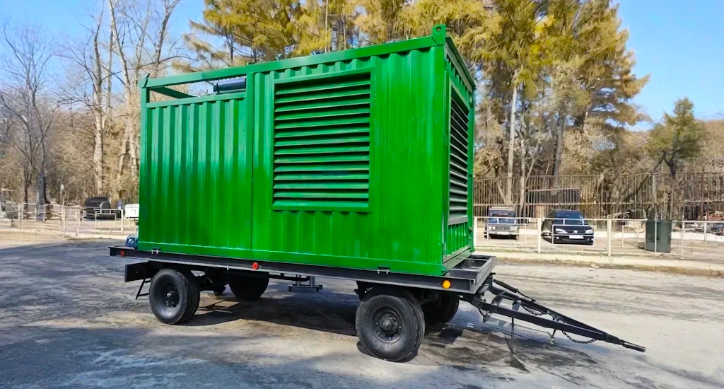 Передвижная контейнерная ДГУ на прицепе Передвижная контейнерная электростанция мощность 500 кВт на прицепе